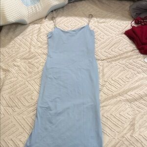 Fashion Nova Light Blue Midi Dress